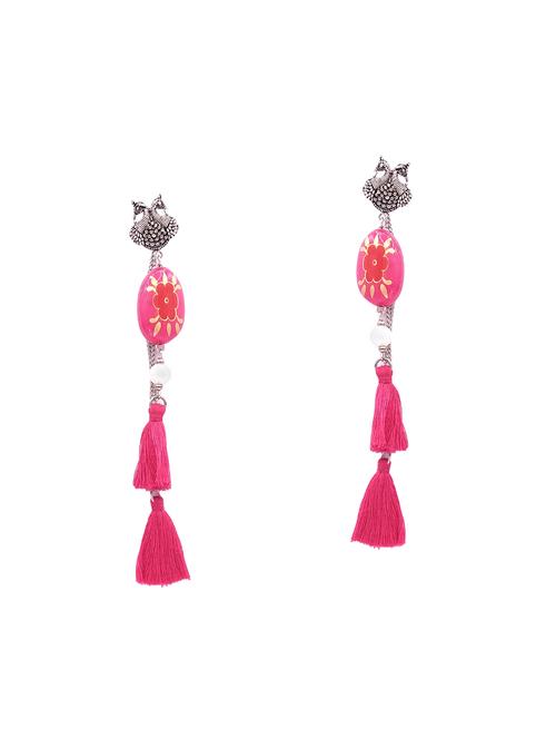 red metal drop earring - 16218182 - Very Small Image - 1