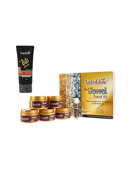nutriglow set of 1 jewel facial kit  ( 3 in 1 ) + 1 bb cream - 16219365 - Very Small Image - 1