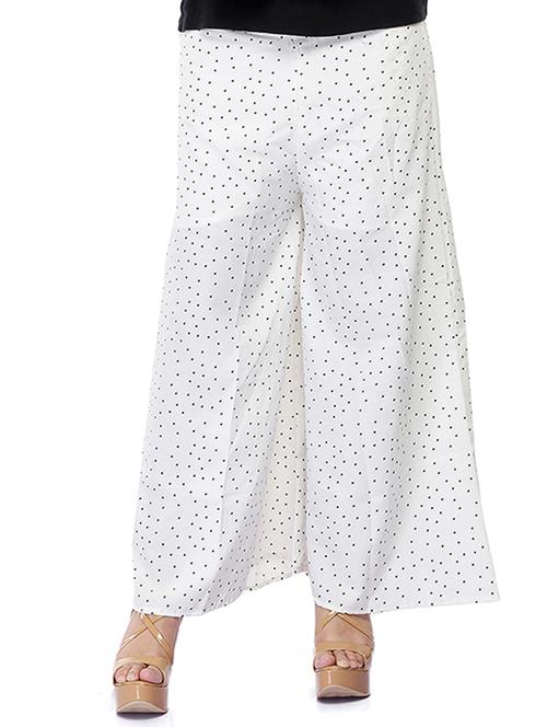 high rise dot print flared palazzo - 16219842 - Very Small Image - 1