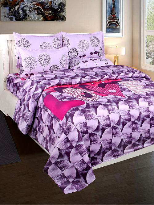 digital print double bedsheet with 2 pillow covers - 16220515 - Very Small Image - 1