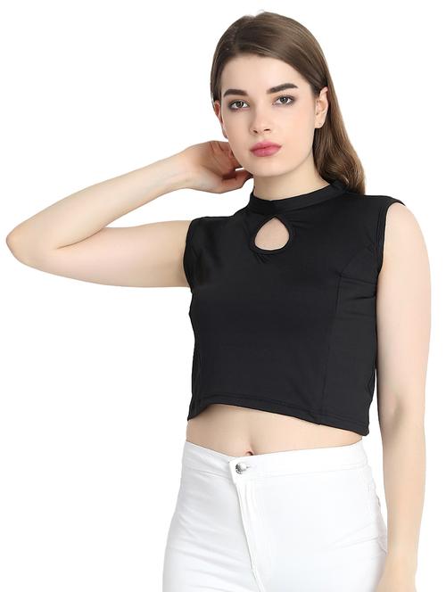 keyhole neck crop top - 16220975 - Very Small Image - 1