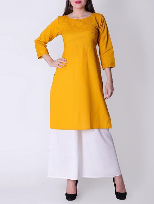 embellished straight kurta - 16221023 - Very Small Image - 1