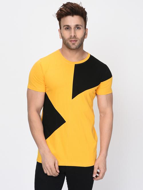 yellow color block t-shirt - 16221257 - Very Small Image - 1