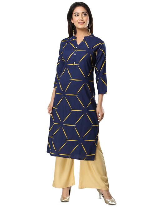 geometrical straight kurta - 16221362 - Very Small Image - 1