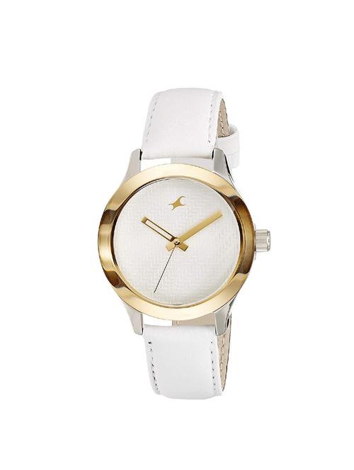 fastrack monochrome analog white dial women's watch - 6078sl02 - 16223359 - Very Small Image - 1