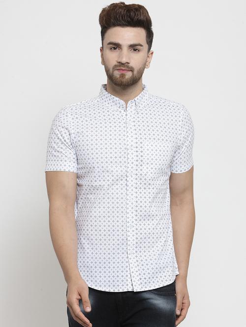 mens geometric casual shirt - 16225262 - Very Small Image - 1