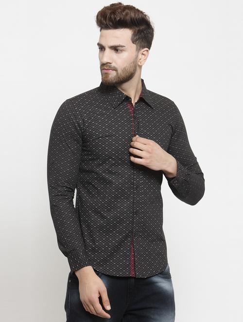 mens geometric casual shirt - 16225275 - Very Small Image - 1