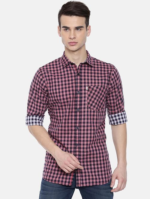 pink checkered casual shirt - 16225839 - Very Small Image - 1
