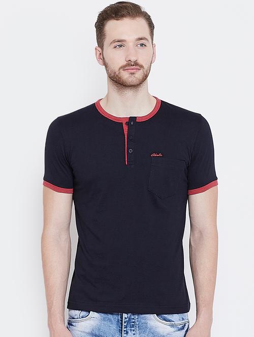 navy blue solid tshirt - 16226019 - Very Small Image - 1