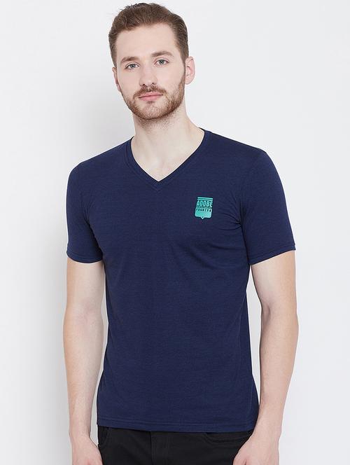 navy blue solid tshirt - 16226069 - Very Small Image - 1