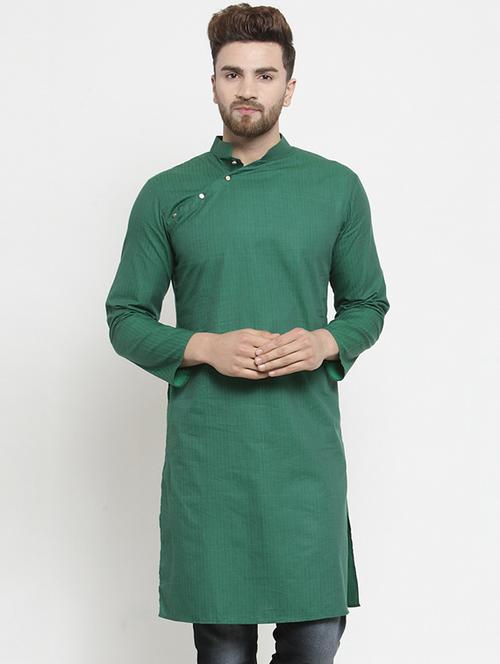 green solid long kurta - 16226447 - Very Small Image - 1