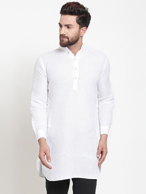 white solid long kurta - 16226452 - Very Small Image - 1