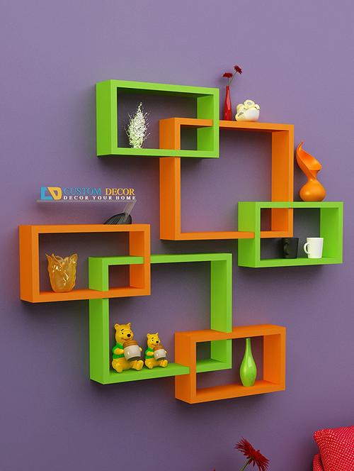 wall decorative rack shelves intersecting  pack of 2  with free wall corner mount shelf new 2 shelves - 16227007 - Very Small Image - 1