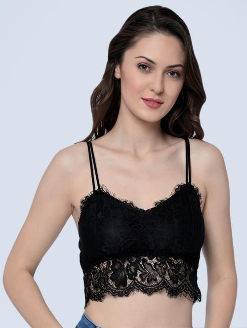 Eyelash Detail Floral Laced Bralette - 16227462 - Very Small Image - 1