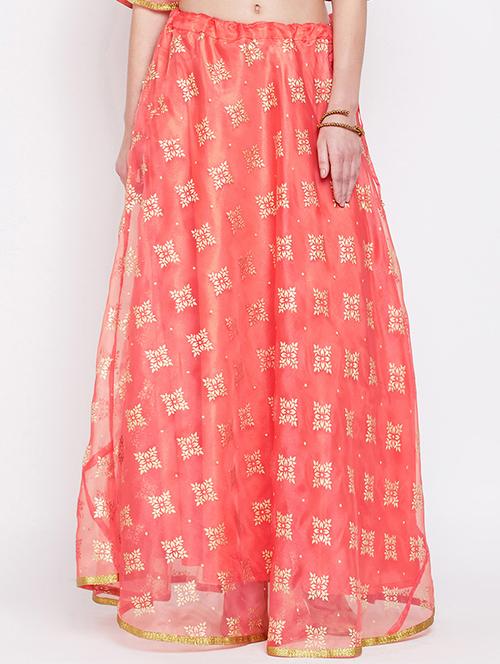 foil printed flared skirt - 16228302 - Very Small Image - 1