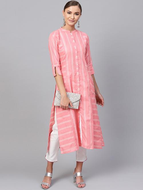 printed straight kurta - 16228750 - Very Small Image - 1
