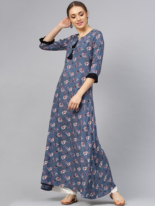 floral a-line kurta - 16229286 - Very Small Image - 1