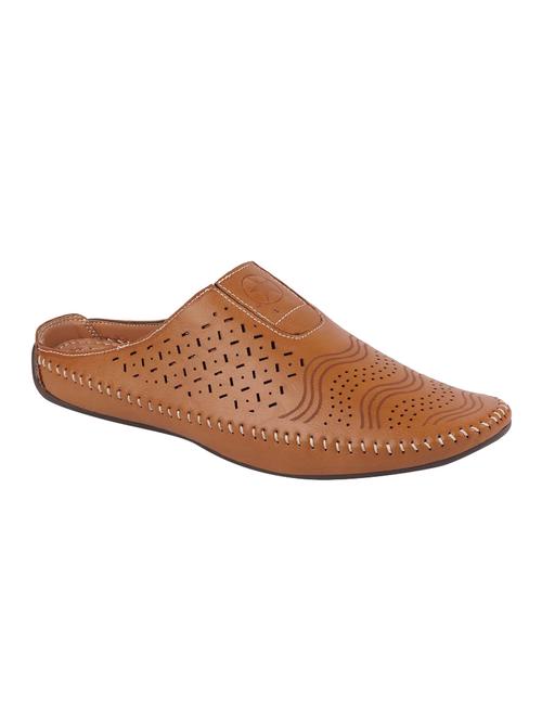 tan leatherette slip on mules - 16229705 - Very Small Image - 1