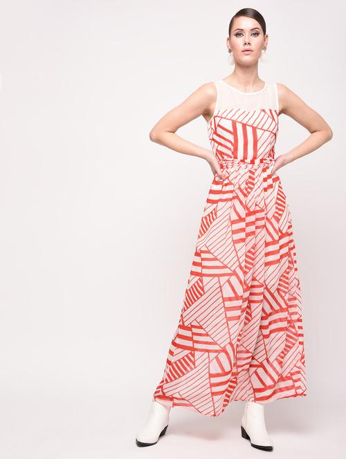 mesh panel abstract maxi dress - 16230670 - Very Small Image - 1