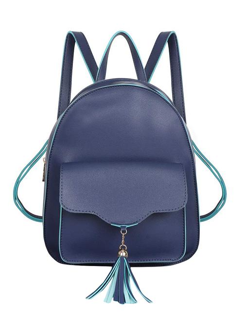 blue leatherette (pu) regular backpack - 16232146 - Very Small Image - 1