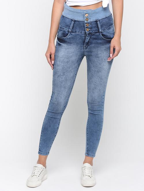 high rise acid washed jeans - 16233283 - Very Small Image - 1