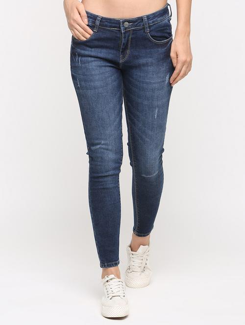 stone washed ankle length jeans - 16233331 - Very Small Image - 1