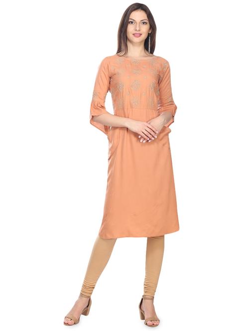 embroidered straight kurta - 16233382 - Very Small Image - 1