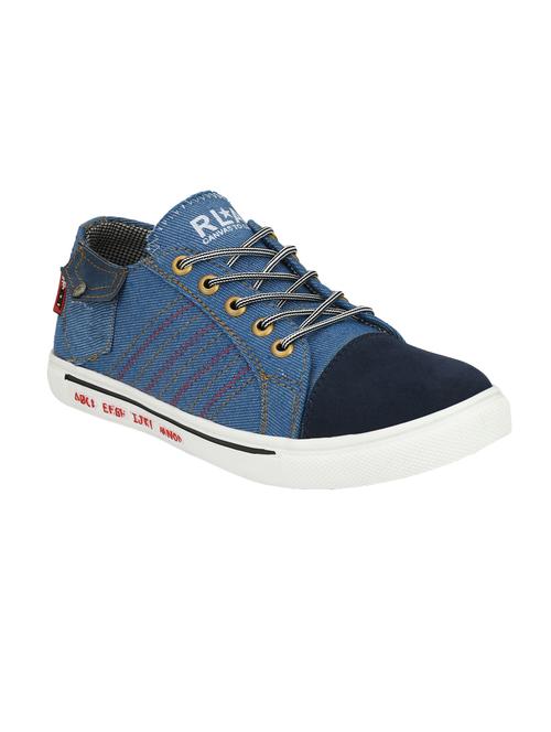 blue denim lace up sneakers - 16233469 - Very Small Image - 1