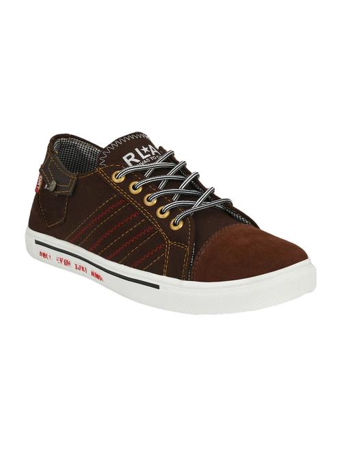 brown canvas lace up sneakers - 16233470 - Very Small Image - 1