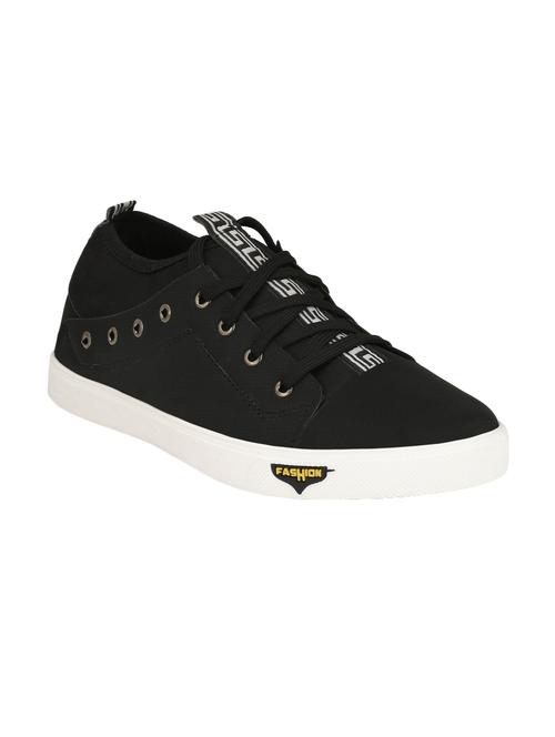 black leatherette lace up sneakers - 16233484 - Very Small Image - 1