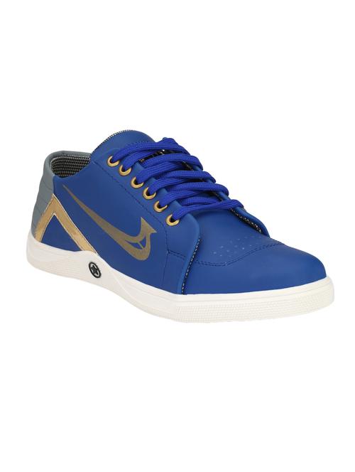 blue leatherette lace up sneakers - 16233489 - Very Small Image - 1
