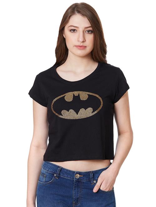batman print crop top - 16236889 - Very Small Image - 1