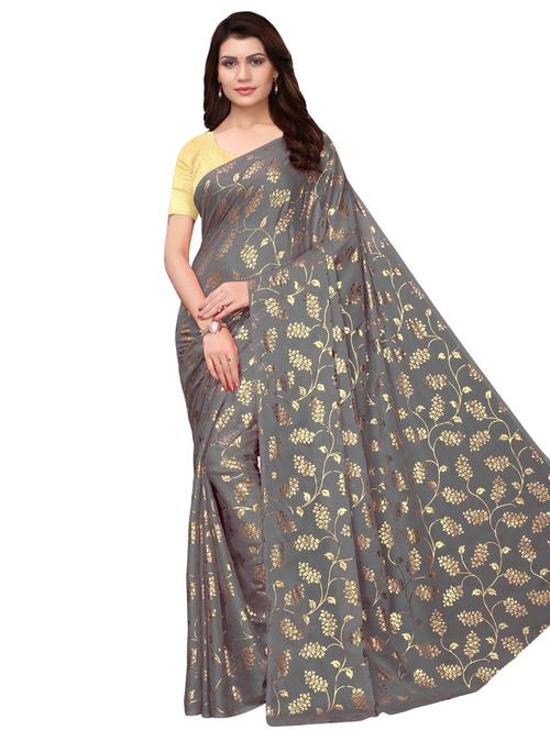 foil printed saree - 16237201 - Very Small Image - 1