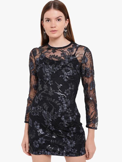 sequined floral bodycon dress - 16237268 - Very Small Image - 1