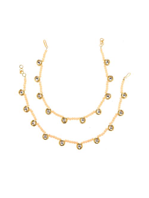 gold  metal anklet  and payal - 16237831 - Very Small Image - 1