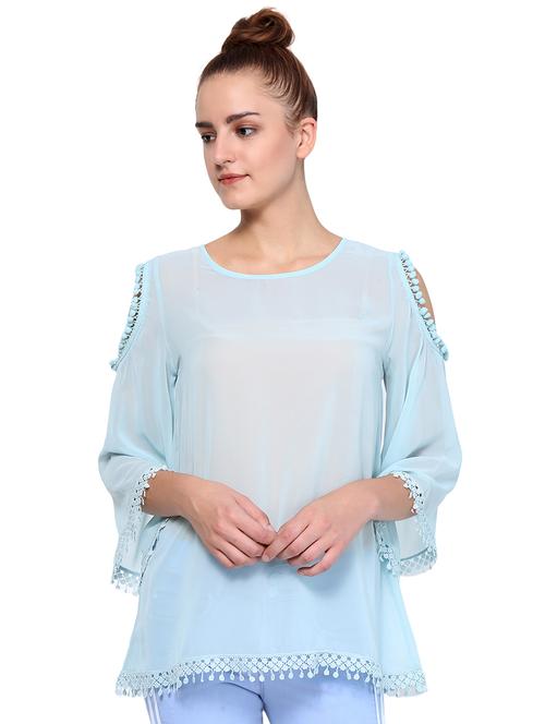 women's straight round neck top - 16241721 - Very Small Image - 1