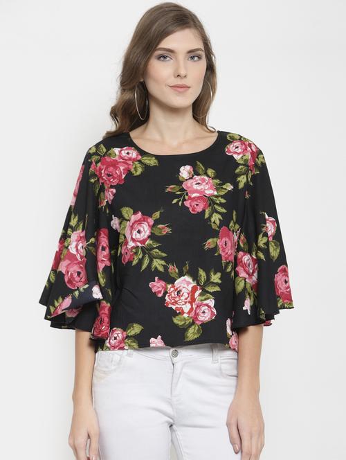 women's straight round neck top - 16241733 - Very Small Image - 1