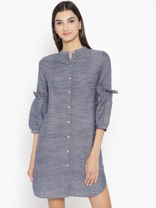 ruffle trim shirt dress - 16244610 - Very Small Image - 1