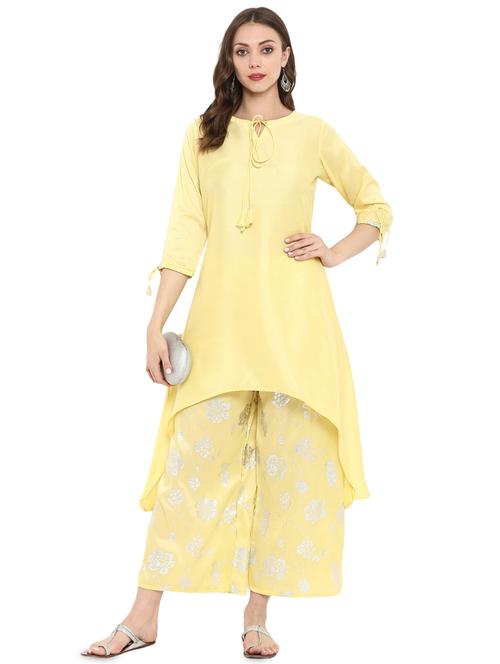 solid asymmetric kurta - 16244744 - Very Small Image - 1