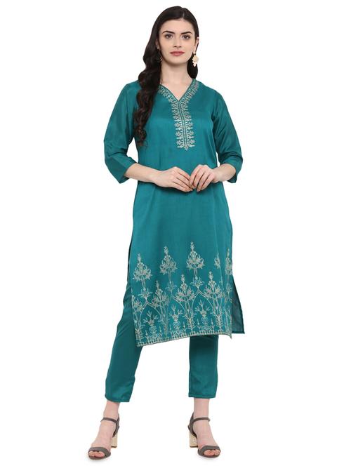 foil printed straight kurta - 16244749 - Very Small Image - 1