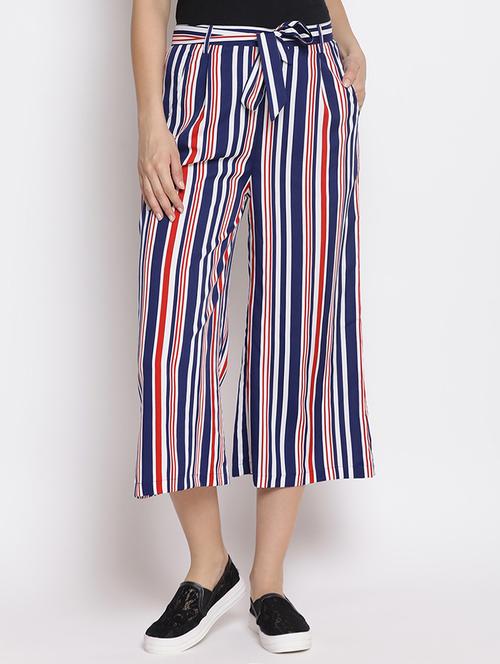 pleat detail striped culotte - 16245752 - Very Small Image - 1