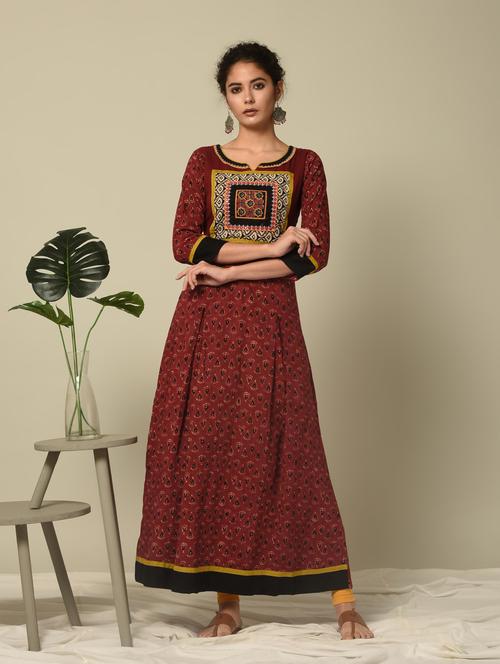 dabu printed anarkali kurta - 16245859 - Very Small Image - 1