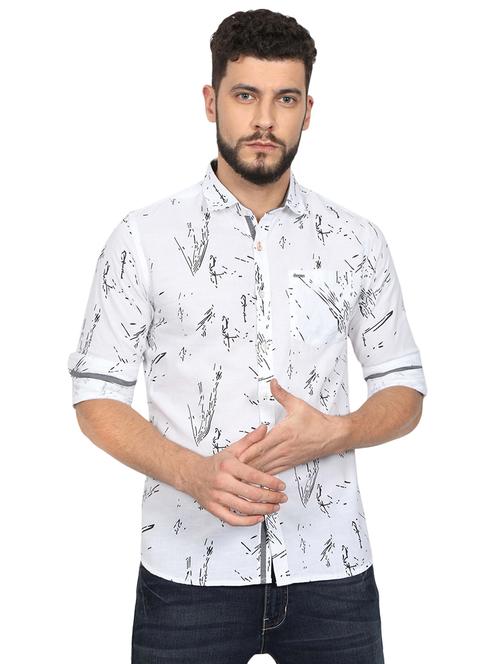 white printed casual shirt - 16249450 - Very Small Image - 1