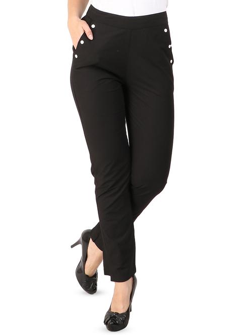 button detail solid trouser - 16249767 - Very Small Image - 1
