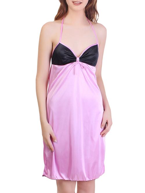 halter neck contrast detail babydoll - 16250163 - Very Small Image - 1