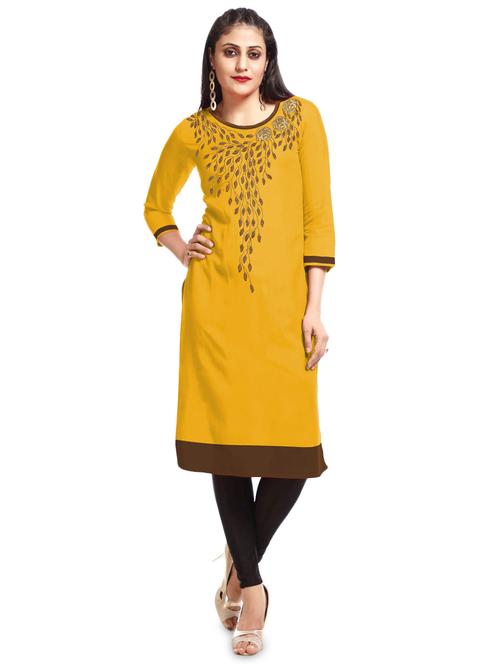 embroidered straight kurta - 16250186 - Very Small Image - 1