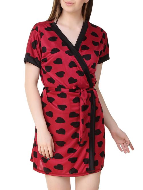 heart print nightwear set - 16251600 - Very Small Image - 1