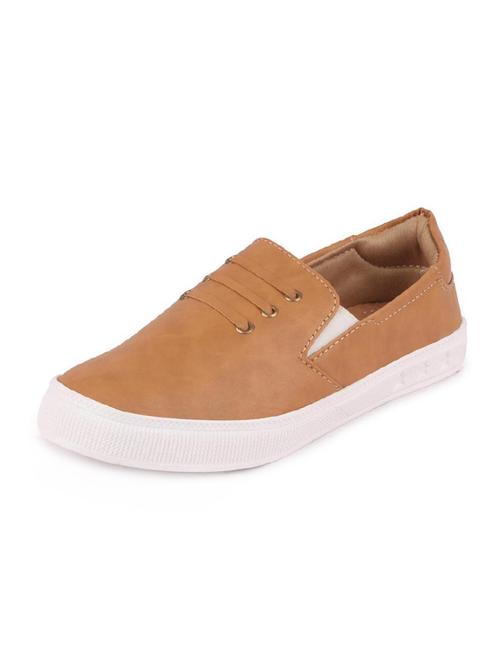 beige pu slip on casual shoes - 16251743 - Very Small Image - 1