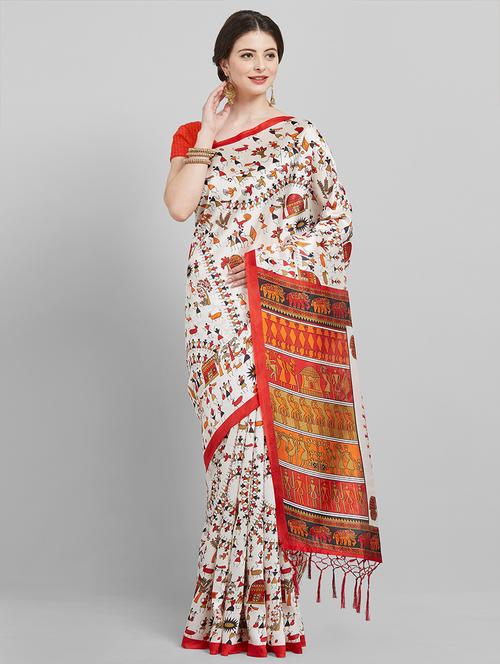 warli printed saree with blouse - 16251957 - Very Small Image - 1