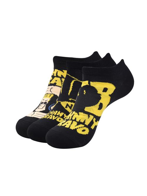 set of 3 black cotton ankle length sock - 16253090 - Very Small Image - 1